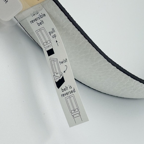 Michael Kors Belt Twist Reversible Leather MK Logo Buckle White‎ Khaki XL - Picture 6 of 6
